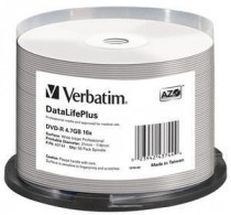 Диск DVD-R VERBATIM 4.7Gb 16x Cake Box 50шт Printable (43744 50шт)