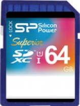 Карта памяти SILICON POWER 64 Гб, SDXC, Secure Digital XC, чтение: 85 Мб/с, запись: 40 Мб/с (SP064GBSDXCU1V10)