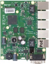 Плата MIKROTIK без корпуса RouterBOARD 450Gx4 with four core 716MHz Atheros CPU, 1 GB RAM, 5 Gigabit LAN ports, PoE OUT on port #5, RouterOS L5 (RB450Gx4)