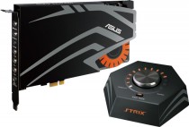 Звуковая карта внутренняя ASUS PCI-E, аналоговые аудиовыходы: 8, ASIO v. 2.2, ЦАП 24 бит / 192 кГц, с дополнительным блоком (STRIX RAID DLX)