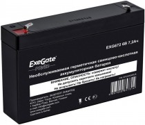 Аккумуляторная батарея EXEGATE Power EXG672, 6В 7.2Ач, клеммы F1 (EP234536RUS)