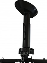 Кронштейн для проектора WIZE Pro крепления+штанги 46-61 см +площадки к потолку, наклон +/- 25°, поворот +/- 6°, вращение 360°, до 23 кг, черн. (PR24A)