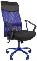 Кресло CHAIRMAN 610 15-21 черный + TW синий/CMet (7021401)